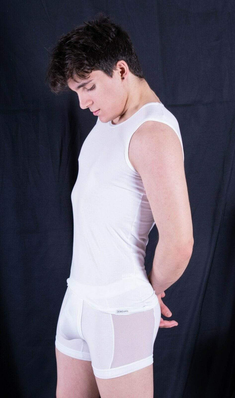 Doreanse Boxer Brief With Side Mesh Panel 1761 White 5 - SexyMenUnderwear.com