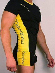 SMALL Doreanse T-Shirt Black And Yellow 2599 2A - SexyMenUnderwear.com