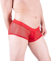 Doreanse sexy Boxer Brief Silky Hipster Short Low Rise-Mesh Boxer RED 1588 8 - SexyMenUnderwear.com