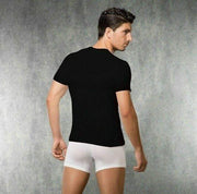 DOREANSE T-Shirt Basic Crew Neck Short Sleeved Black 2550 3 - SexyMenUnderwear.com