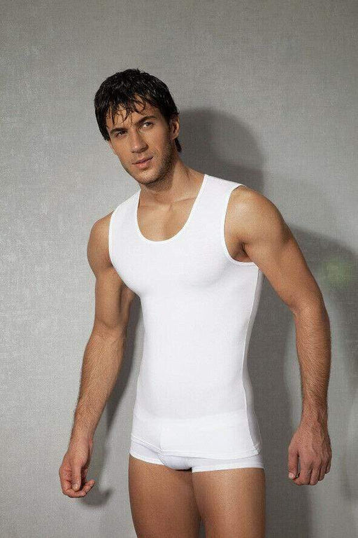 DOREANSE Tank Top Athletic Muscle Coton Classic White 2205 3 - SexyMenUnderwear.com