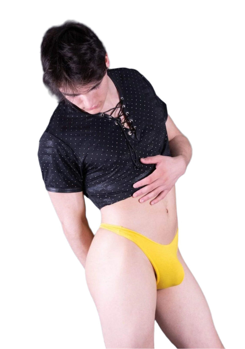 Doreanse Thongs Hang Loose Low-Rise Lean Cut Cotton Thong Yellow 1280 - SexyMenUnderwear.com