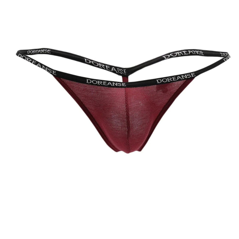 Doreanse Thongs Ribbed Modal T-Thong Bordeaux Red 1330 21 - SexyMenUnderwear.com