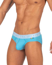 Duo Pack Private Structure Mini Brief Dream & Passion Aqua Blue + Orange 4385 - SexyMenUnderwear.com