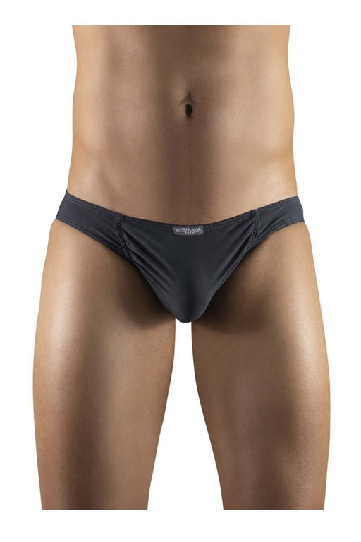 ErgoWear Bikini Brief FEEL GR8 Quick-Dry Low Rise Sleek Briefs Dark Gray 1132 40 - SexyMenUnderwear.com