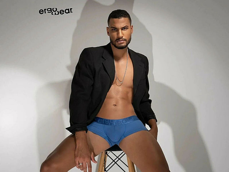 ErgoWear Boxer Briefs MAX XV Silky Boxer Stetchy Microfiber Stone Blue 1175 32 - SexyMenUnderwear.com