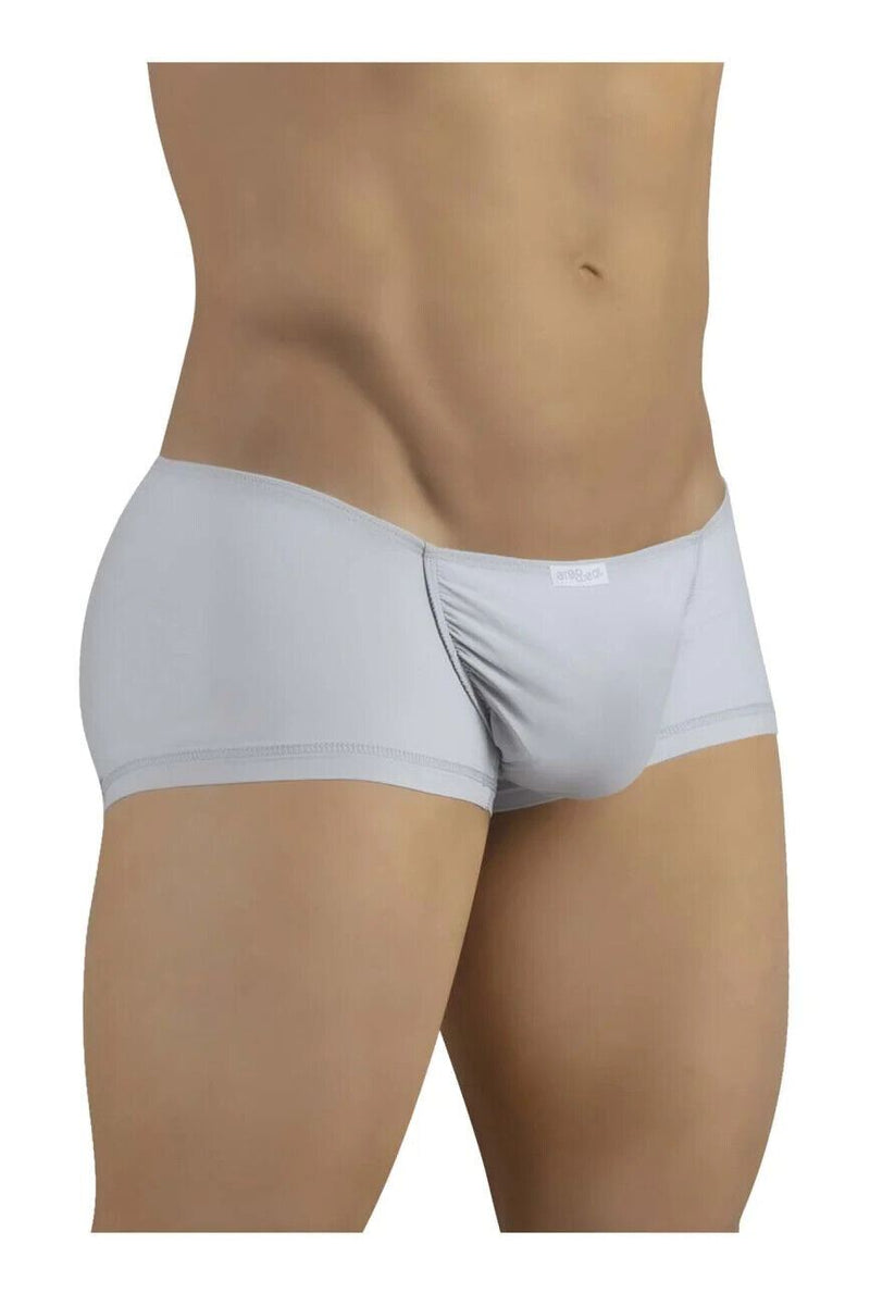 ErgoWear Boxer Mini Feel GR8 Seamed Pouch Stretchy Silver Trunks 1255 - SexyMenUnderwear.com