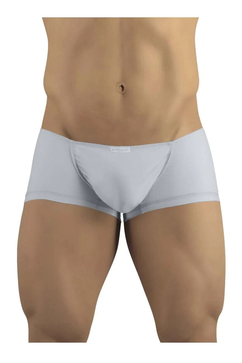 ErgoWear Boxer Mini Feel GR8 Seamed Pouch Stretchy Silver Trunks 1255 - SexyMenUnderwear.com
