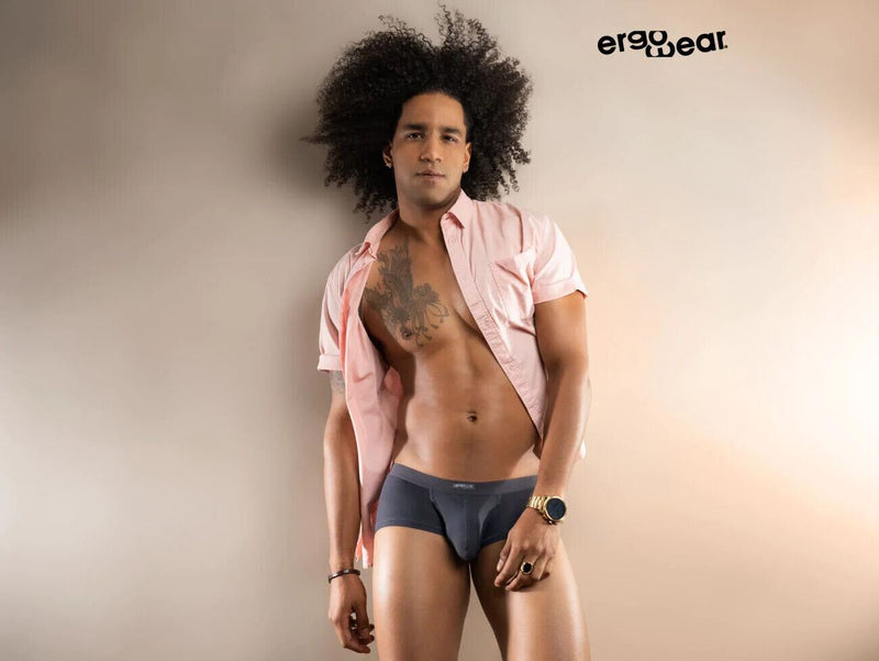 ERGOWEAR Boxer Trunks SLK Body-Defining Seamed Pouch Boxer Dark Gray 1137 23 - SexyMenUnderwear.com