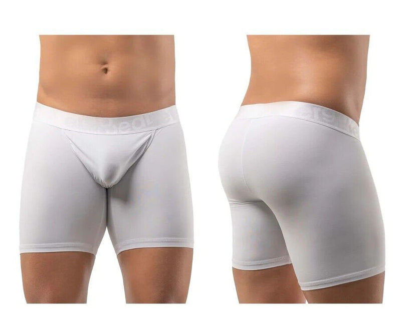 ErgoWear FEEL XV Long Boxer Briefs Midcut Full-Coverage White 1202 50 - SexyMenUnderwear.com
