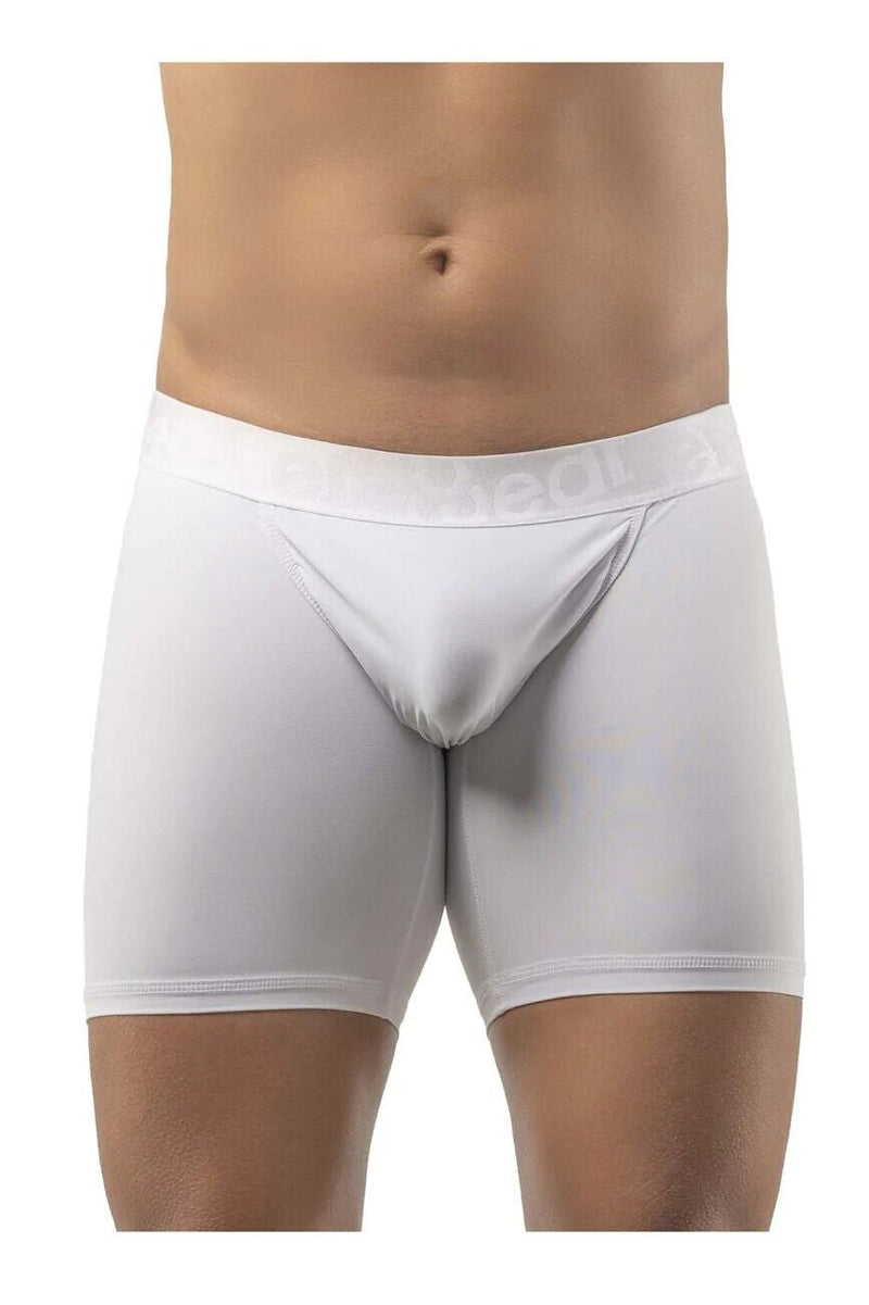 ErgoWear FEEL XV Long Boxer Briefs Midcut Full-Coverage White 1202 50 - SexyMenUnderwear.com