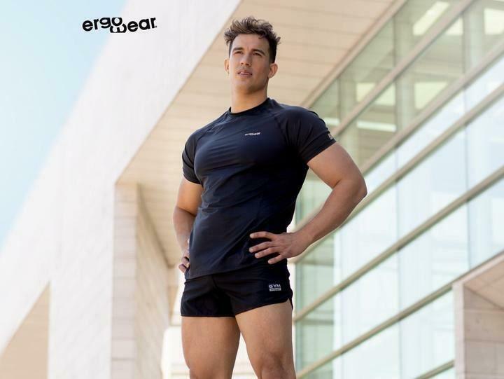 ErgoWear Gym Shorts With Inside Brief Feel Bikini Swim-Short Black 1064 7 - SexyMenUnderwear.com