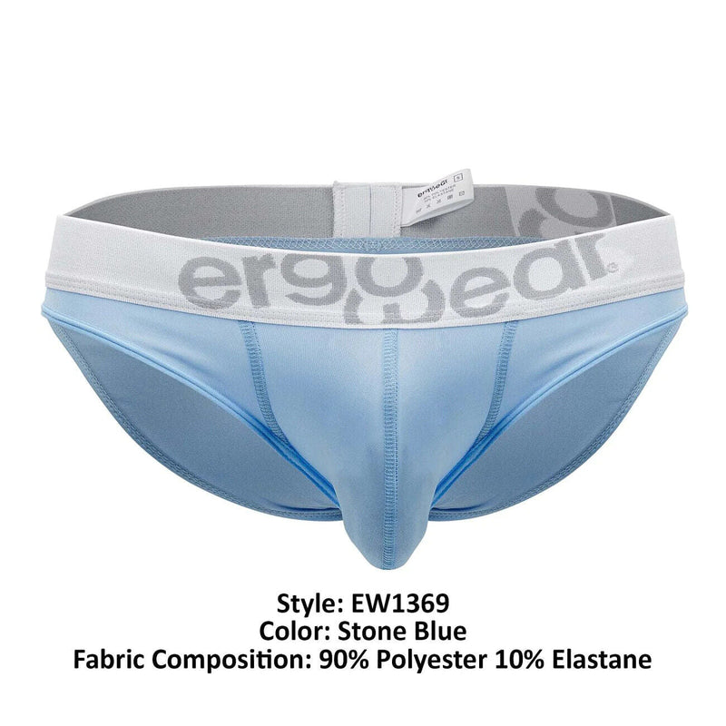 ErgoWear Hip Bikini Briefs Super Sleek Low-Rise Brief Soft Placid Blue 1369 - SexyMenUnderwear.com