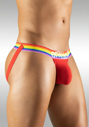 ErgoWear Hyper-Soft Jockstrap MAX XV 3D Pouch Gay Pride Jock Rainbow Red 1118 37 - SexyMenUnderwear.com