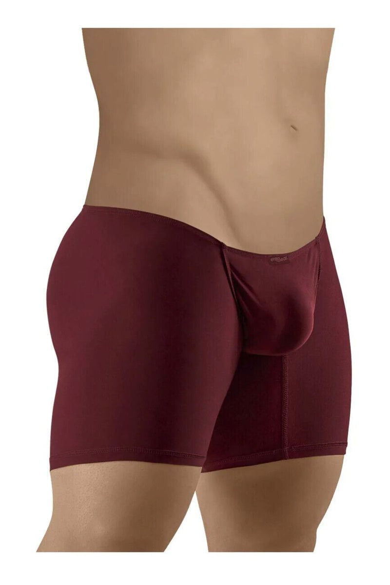ErgoWear Long Boxer Briefs Feel GR8 Midcut Sports Body-Defining in Burgundy 1252 - SexyMenUnderwear.com