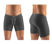 ErgoWear Long Boxer Briefs SLK Body-Defining MidCut Boxer Dark Gray 1138 20 - SexyMenUnderwear.com