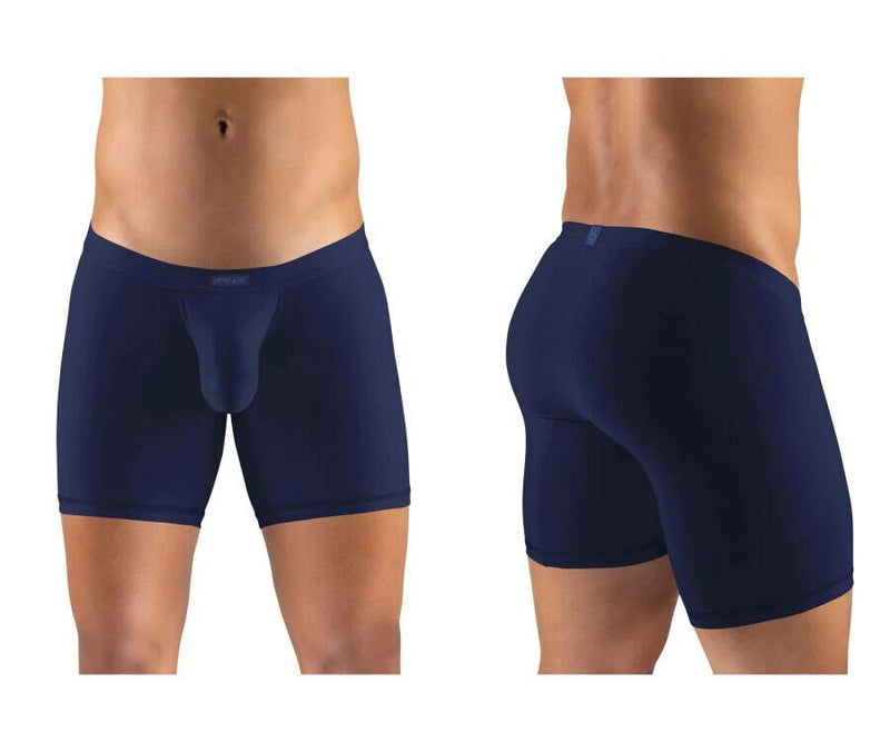 ErgoWear Long Boxer Briefs SLK Body-Defining MidCut Boxer Navy Blue 1150 21 - SexyMenUnderwear.com