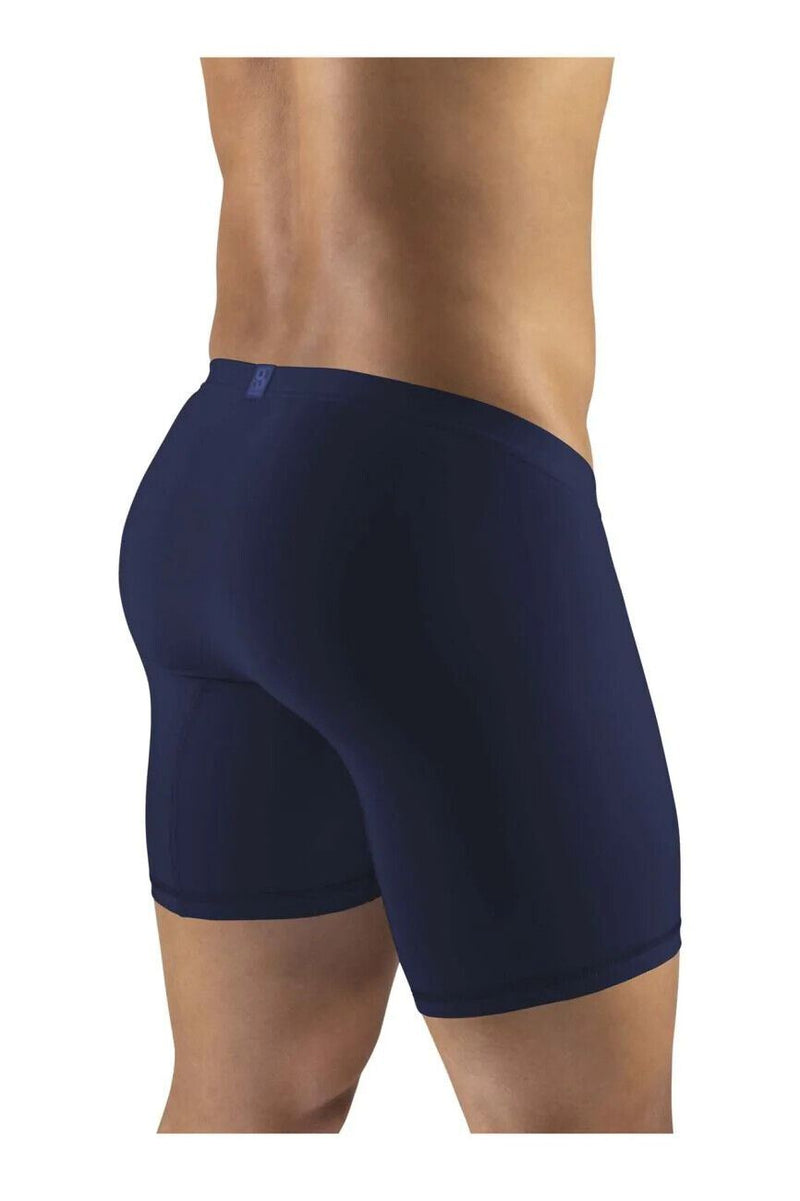 ErgoWear Long Boxer Briefs SLK Body-Defining MidCut Boxer Navy Blue 1150 21 - SexyMenUnderwear.com