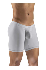 ErgoWear Long Boxer Briefs SLK Mid-Cut Body Defining Seamed Pouch Silver 1142 20 - SexyMenUnderwear.com