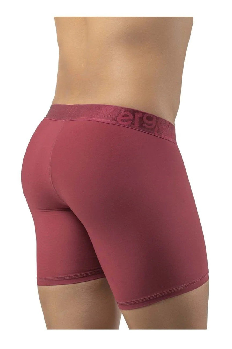 ErgoWear Midcut Boxer Briefs FEEL XV Body-Defining Seamed Pouch Burgundy 1198 - SexyMenUnderwear.com