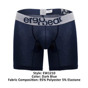ErgoWear MidCut Boxer Briefs MAX Mesh Pouch Stretchy Long Boxer Dark Blue 1210 - SexyMenUnderwear.com