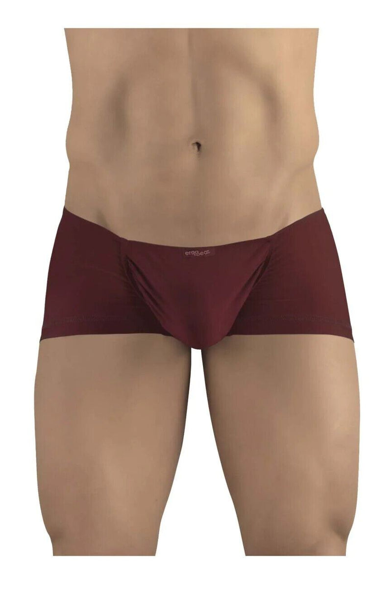 ErgoWear Mini Boxer Feel GR8 Seamed Pouch Trunks Burgundy 1251 58 - SexyMenUnderwear.com