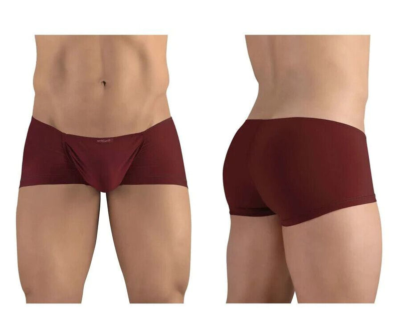 ErgoWear Mini Boxer Feel GR8 Seamed Pouch Trunks Burgundy 1251 58 - SexyMenUnderwear.com
