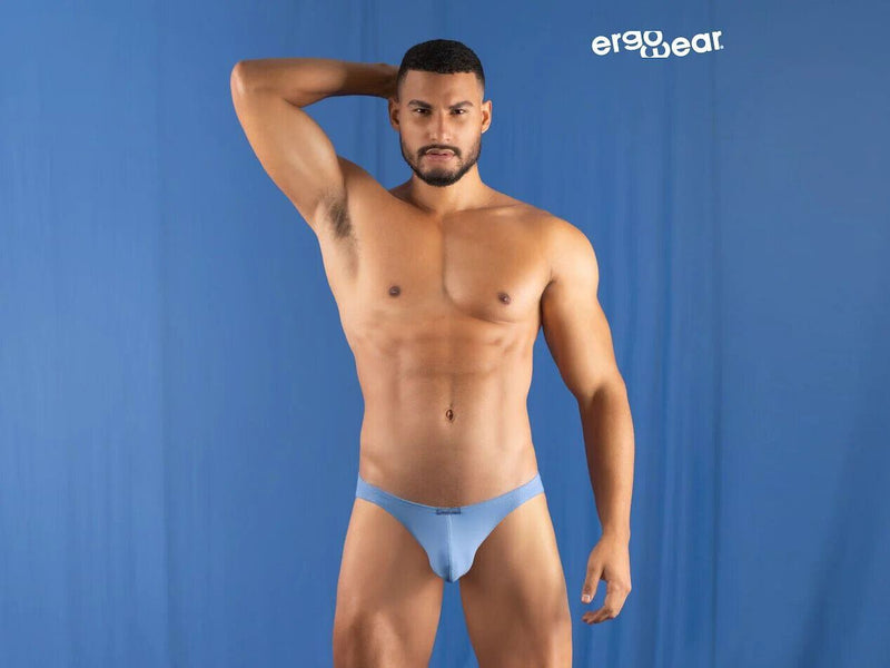 ErgoWear Silky Soft Thong X4D Lightweight Fabric Stonewash Blue 1161 - SexyMenUnderwear.com