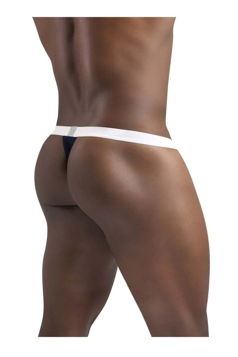 ErgoWear SLK Thongs Stretchy Ergonomic Seamed Pouch Dark Blue 1379 64 - SexyMenUnderwear.com