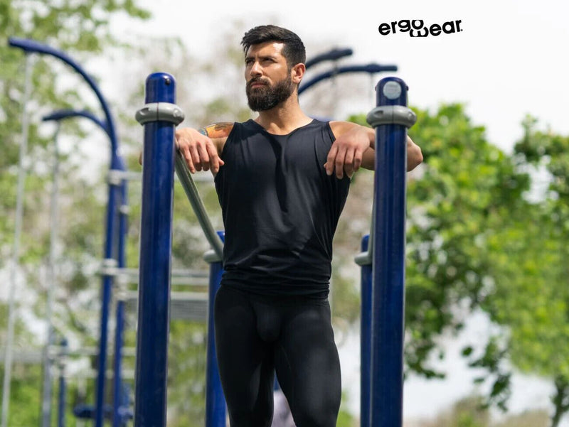 ErgoWear Sports Leggings MAX XX Pouch Hybrid Long Johns Black 1349 - SexyMenUnderwear.com