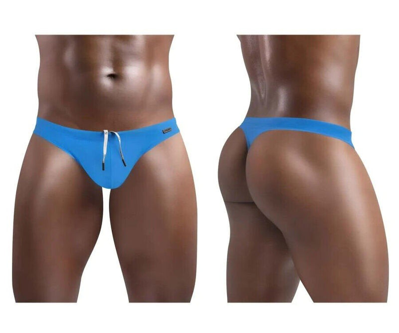 ErgoWear Swim Thongs X4D Pure Luxury Soft Swimwear Ocean Blue 1415 - SexyMenUnderwear.com