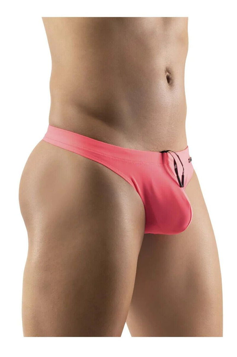 ErgoWear Swim-Thongs X4D Silky Style & Comfort Swimwear Neon Coral 1222 9 - SexyMenUnderwear.com