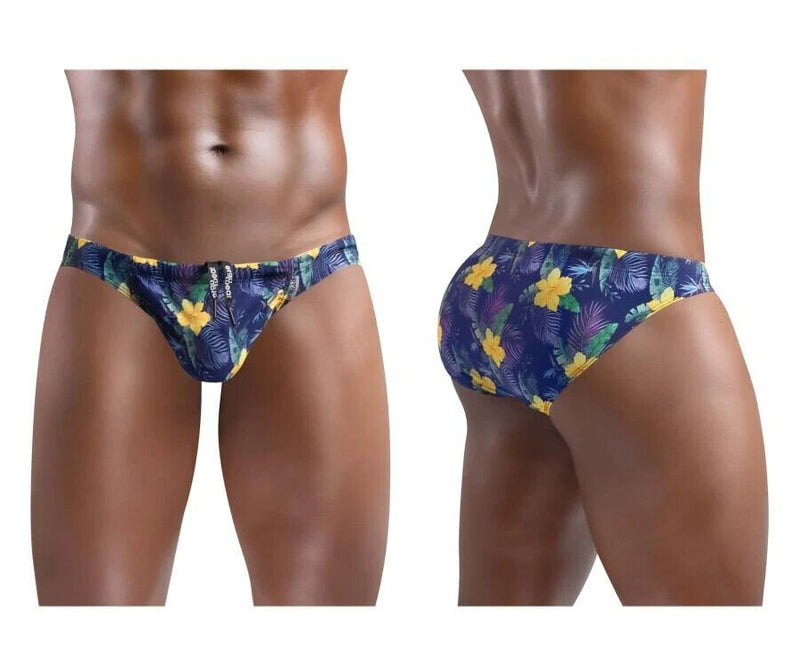 ErgoWear Swimwear EW1419 FEEL SW Bikini Swim-Briefs in Hawaiian Patern - SexyMenUnderwear.com