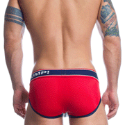 Fever Briefs PUMP! Sport Bright Red Mesh Cotton Brief 12016 P5 - SexyMenUnderwear.com