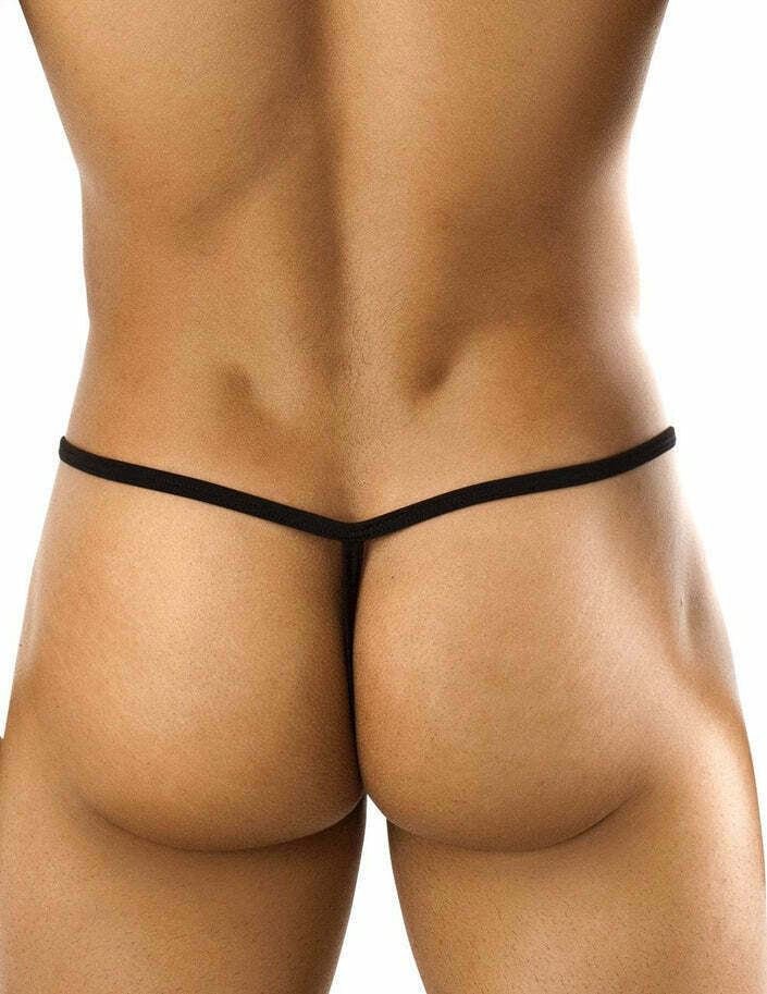 G-String CANDYMAN Super Soft & Sexy Thong Contoured Pouch Lift Black 9586 6 - SexyMenUnderwear.com
