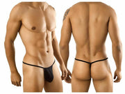 G-String CANDYMAN Super Soft & Sexy Thong Contoured Pouch Lift Black 9586 6 - SexyMenUnderwear.com