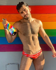 GARCON MODEL Swim-Brief Graffiti Low-Rise Red Swimwear 9 - SexyMenUnderwear.com