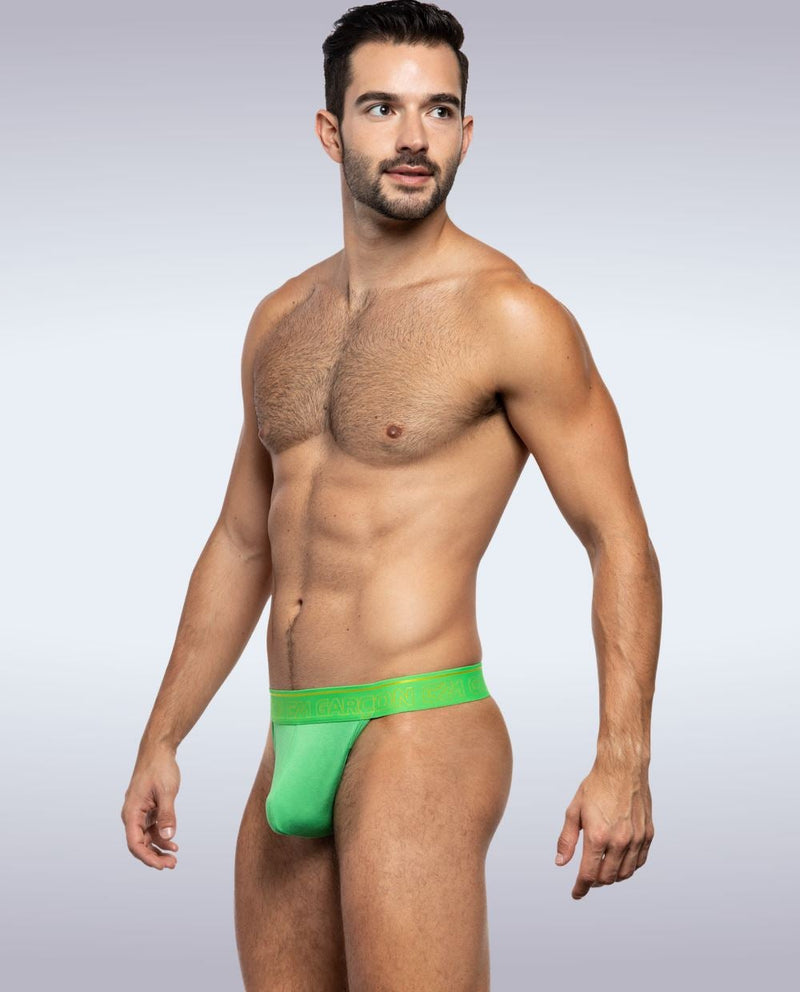 GARCON MODEL Thongs Bamboo Sexy and Comfortable Ultra Breathable Green Thong 10 - SexyMenUnderwear.com