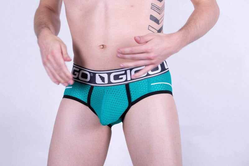 SMALL GIGO Sporty Mesh Briefs Look Stylish Fashion Slip Homme Green G01184 5