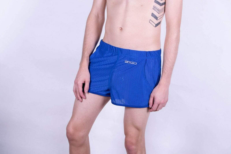 GIGO Sporty Mini Shorts Suggestive Blue Mesh SportWear Mens Shorts Blue B30175 1 - SexyMenUnderwear.com