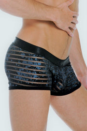 Gregg Homme 3G Luxury See through Boxer Short Black Blue 2095 15 - SexyMenUnderwear.com