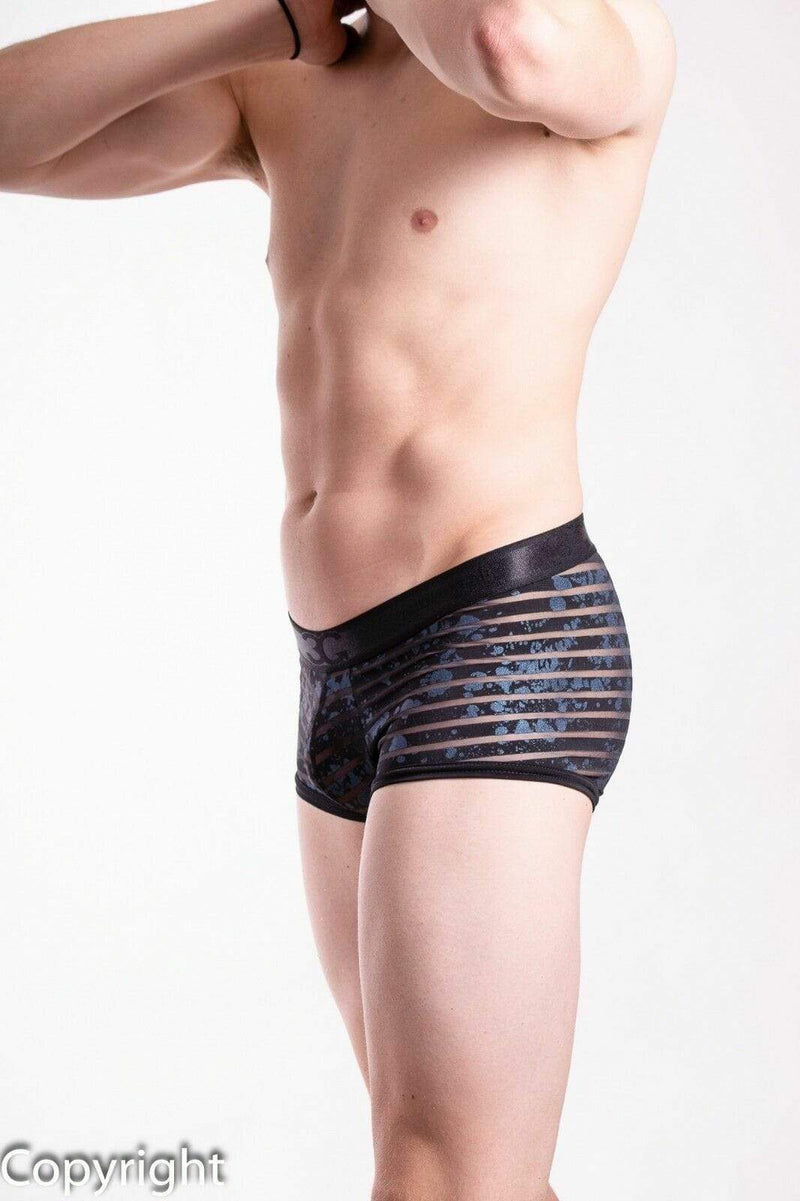 Gregg Homme 3G Luxury See through Boxer Short Black Blue 2095 15 - SexyMenUnderwear.com