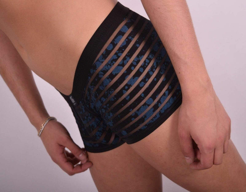 Gregg Homme 3G Luxury See through Boxer Short Black Blue 2095 15 - SexyMenUnderwear.com