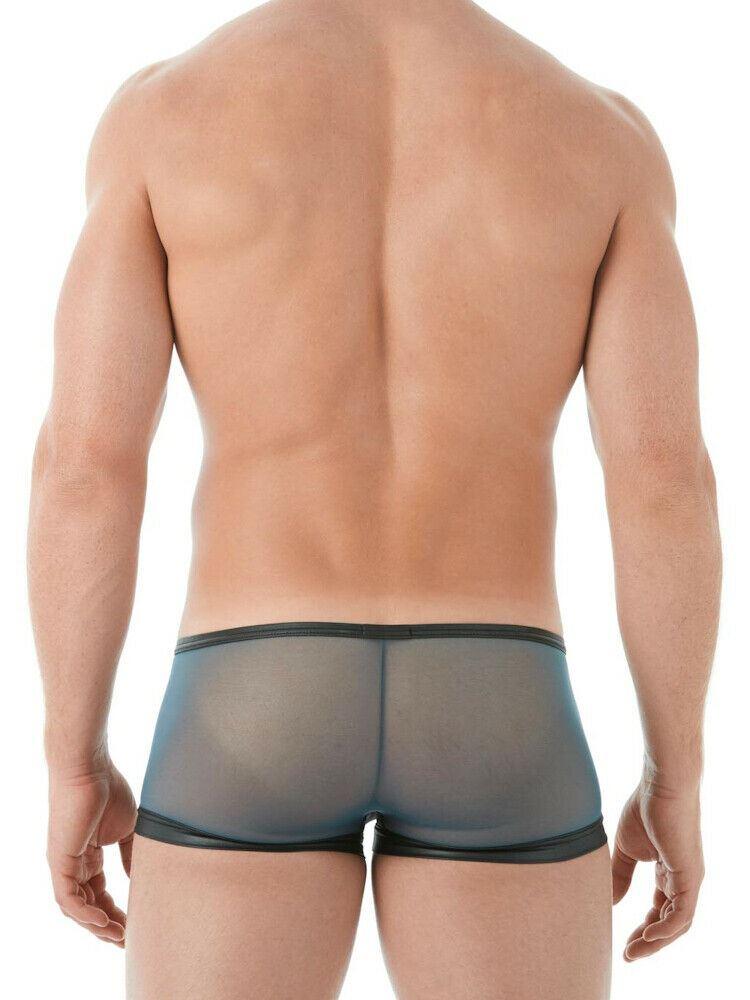 Gregg Homme Boxer Brief Break In Sheer Mesh With Zipper Blue 142015 4 - SexyMenUnderwear.com