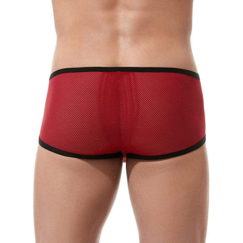 Gregg Homme Boxer Brief Conquistador Fish-Mesh Trunk Red 160005 112 - SexyMenUnderwear.com