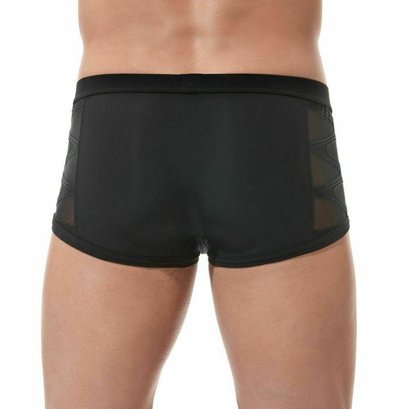 Gregg Homme Boxer Brief HighLine Italian Fine Mesh Laser-Cut Black 160205 56 - SexyMenUnderwear.com