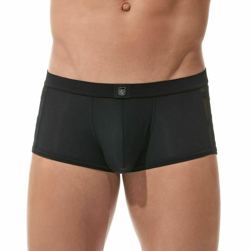 Gregg Homme Boxer Brief HighLine Italian Fine Mesh Laser-Cut Black 160205 56 - SexyMenUnderwear.com