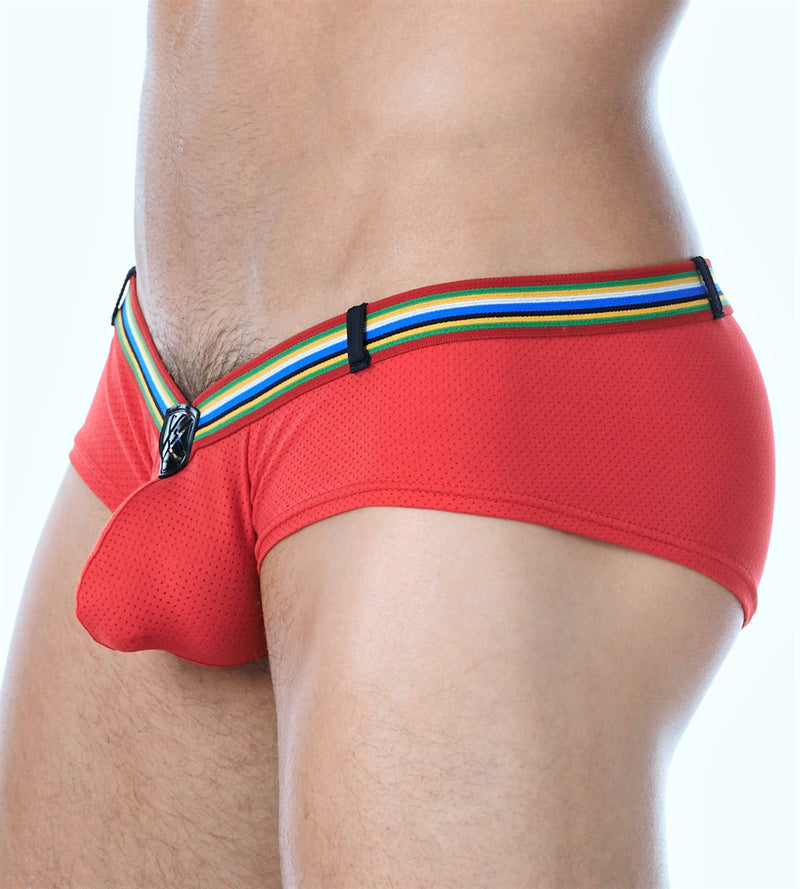 Gregg Homme Boxer Brief Lover-Boy C-Ring Boxer Mini Slip Red 122105 168 - SexyMenUnderwear.com