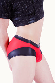 Gregg Homme Boxer Brief Two-Timer Faux Leather-Look Red 130305 71 - SexyMenUnderwear.com