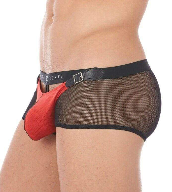 Gregg Homme Boxer Briefs Chaser C-Ring Detachable See-Thru Red 141005 127 - SexyMenUnderwear.com